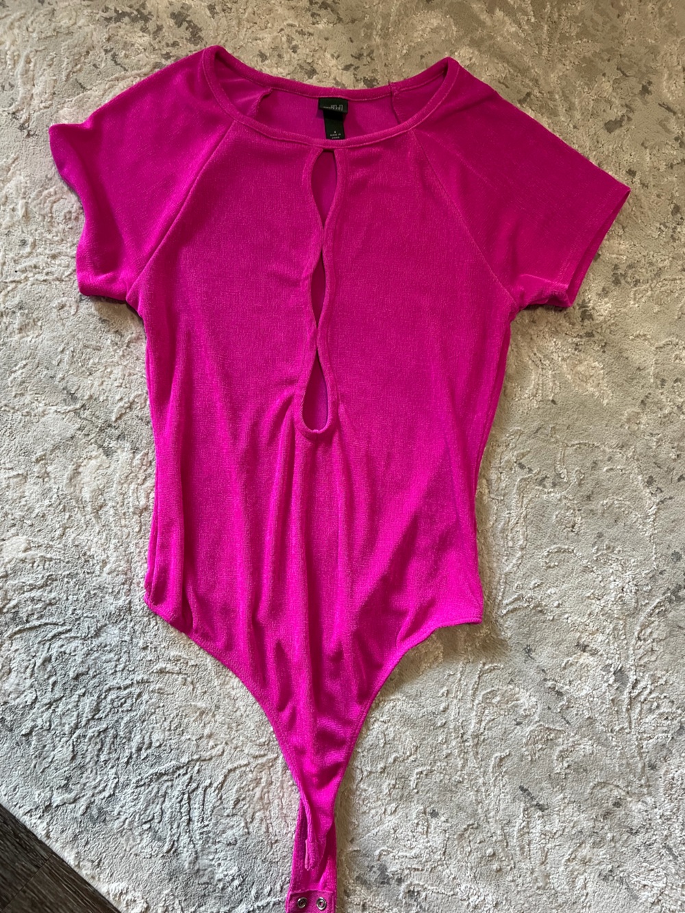wild fable Hot Pink Short Sleeve Keyhole Bodysuit